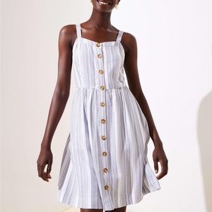 Loft button down striped dress